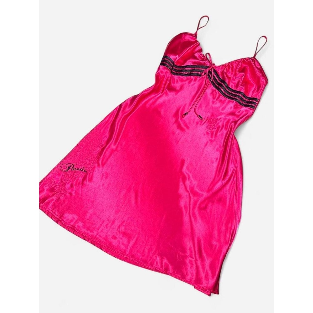 Vintage Y2K Pink Satin Slip Dress, RARE, By La Senza Lola & Coco, Size Medium